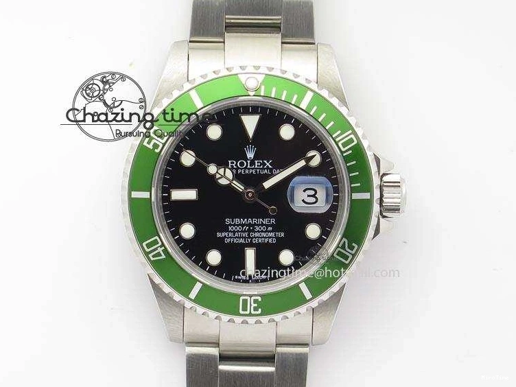 MiroTime 0419 Submariner BP Maker 16610 Green Dial On SS Bracelet A Bright 3870